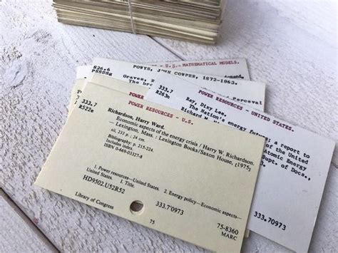 Vintage Library Catalogue Cards Aged Index Cards Junk Etsy Vintage