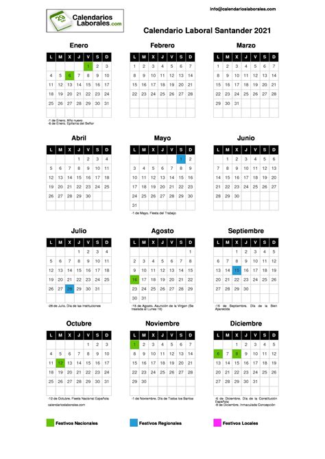 Consulta los diferentes dias festivos en las comunidades autónomas para el 2021. Calendario Laboral Santander 2021