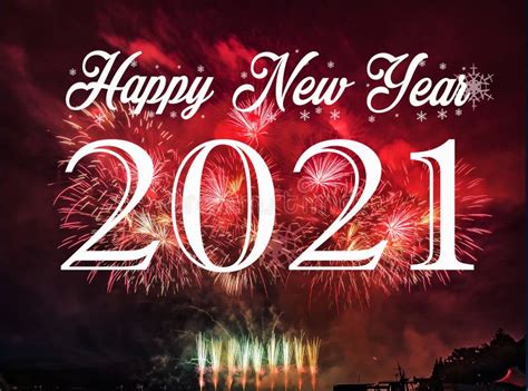 Happy New Year 2021 With Fireworks Background Stock Illustration