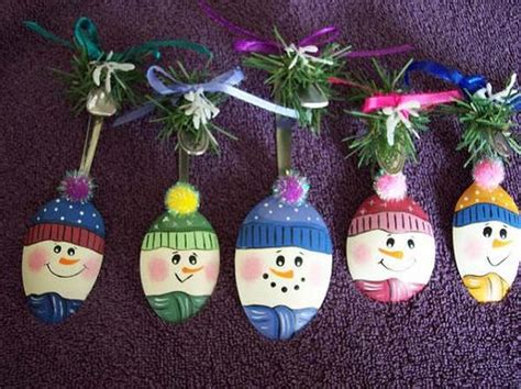 Painted Snowmen Spoons Xmas Crafts Diy Christmas Ornaments Crafts