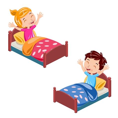 Premium Vector Children Wake Up In The Morning Vector