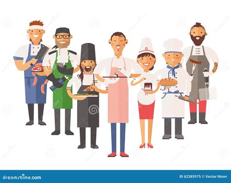 Vector Cooking Chefs People Vector Illustration Stock Vector