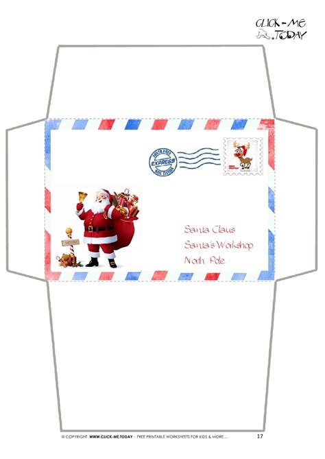 Creating santa envelopes is easy and, best of all, you can personalize any of our santa envelopes free of charge. Envelope for Letter to Santa Claus craft -Border Santa Stamp-17