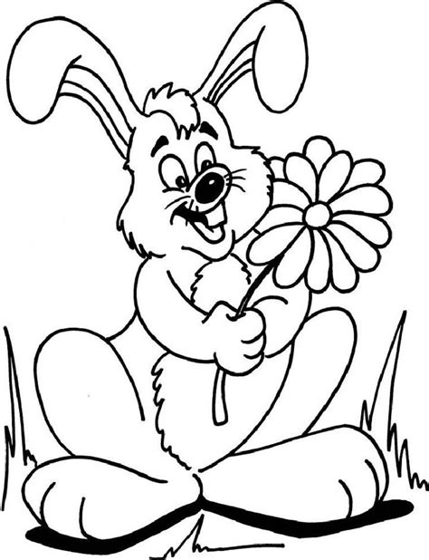 The most common rabbit color pages material is paper. Coloring Pages Of Bunny Rabbits With Flowers - Coloring Home