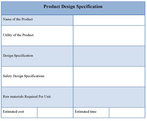 Product Specification Template Word Letter Words Unleashed
