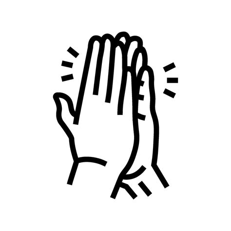 High Five Hands Line Icon Vector Illustration 26117509 Vector Art At
