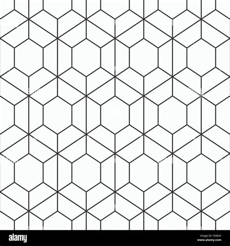Vector Seamless Geometric Pattern Of Hexagons Modern Stylish Texture