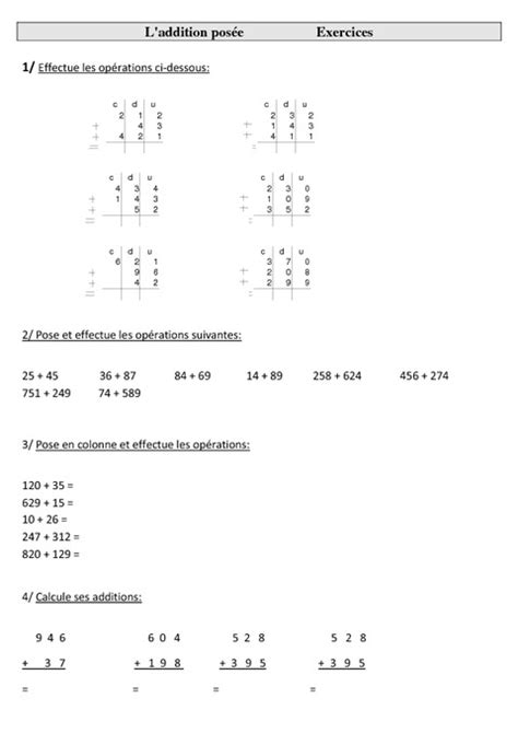 Pour chaque ligne, dire si on peut construire le télécharger ou imprimer cette fiche «contrôle sur les triangles en cinquième (5ème)» au format pdf afin de pouvoir travailler en totale autonomie. Addition posée - Ce2 - Exercices - Pass Education
