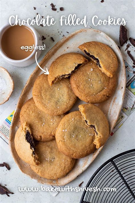 Eggless Chocolate Filled Cookies Recipe Bake With Shivesh Recipe