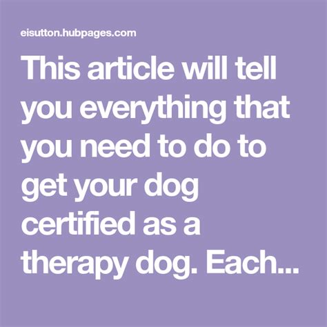 How To Get Your Dog Certified As A Therapy Dog Therapy