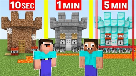 Noob Vs Pro Security Tower Build Challenge Minecraft Like Maizen Mikey