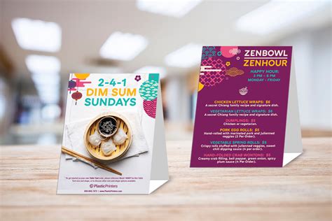 Metal wire sculpture menu holders add a whimsical look to your table top and are heavy enough for outdoor and poolside use. Zenbowl Restaurant Table Tents