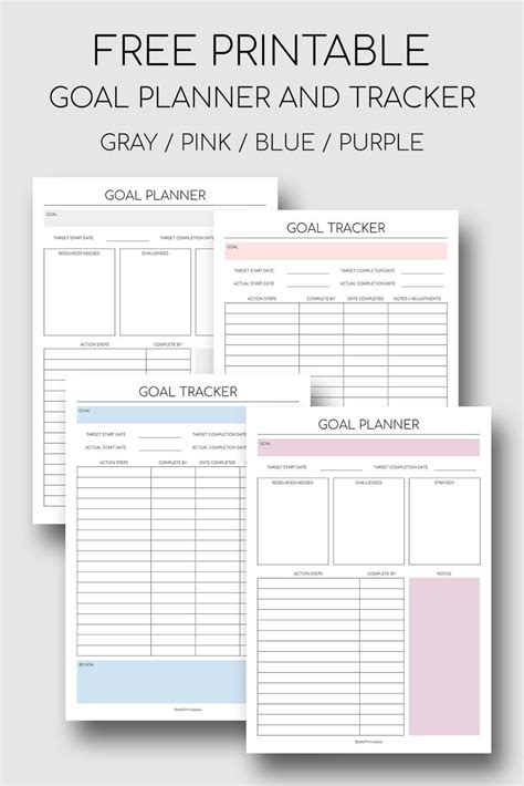 13 Free Goal Setting & Tracking Printables for 2020 in 2020 | Goal planner printable free, Goal 