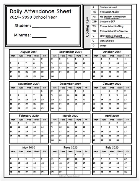 2021 Attendance Calendar Printable Example Calendar Printable