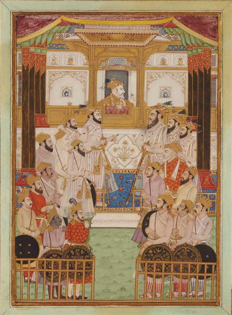 DURBAR OF THE MUGHAL EMPEROR AURANGZEB , DECCANI IN MUGHAL STYLE