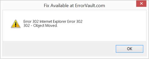 How To Fix Error 302 Internet Explorer Error 302 302 Object Moved