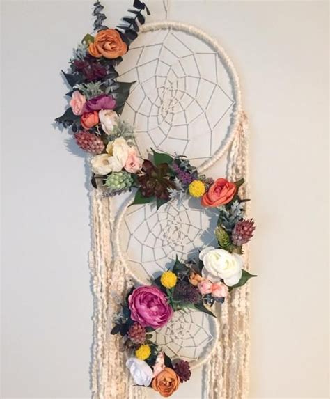 Floral Dream Catcher Large Dreamcatcher Boho Chic Etsy In 2021