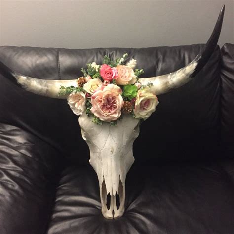 Gypsy cow skull svg clipart, boho floral cow skull clipart, texas. Boho Chic Bull Skull with Flowers | Etsy in 2020 (With ...