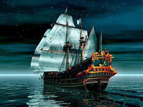 Pirate Ship Pictures Night Sky With Stars Beautiful Wallpaper Hd