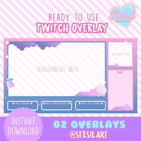 O 15 02 Twitch Overlays Aesthetic Kawaii Streamer Etsy In