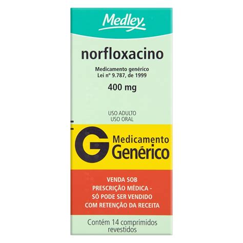 Norfloxacino Medley 400mg Caixa Com 14 Comprimidos Revestidos Medley