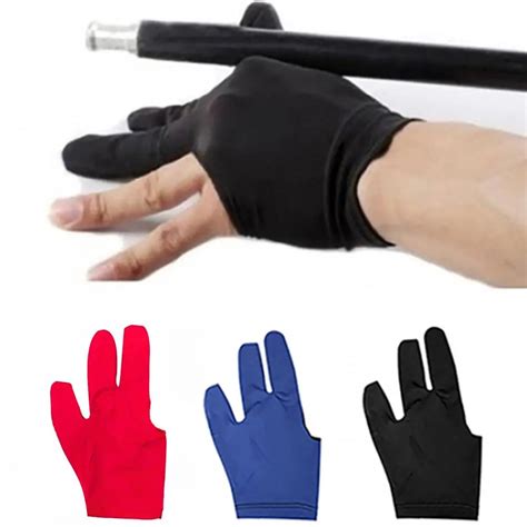 Spandex Gloves For Men Snooker Billiard Cue Glove Pool Left Hand Open Three Finger Gloves