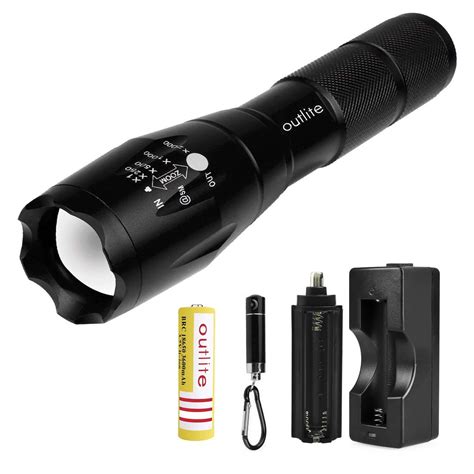 Outlite High Lumens Led Flashlights Rechargeable Battery And Charger