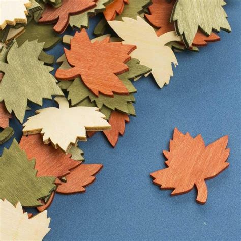 Autumn Stained Maple Leaf Cutouts All Wood Cutouts Wood Crafts