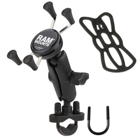 Ram Mount Motorcycle Handlebar Rail Mount For Small Iphones With Tether