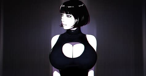 short hair big boobs dark hair anime anime girls boobs 2560x1340 wallpaper wallhaven cc