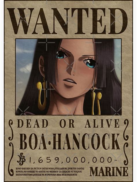 One Piece Boa Hancock Wanted Pirate Empress Bounty Poster Poster For Sale By One Piece Bounty