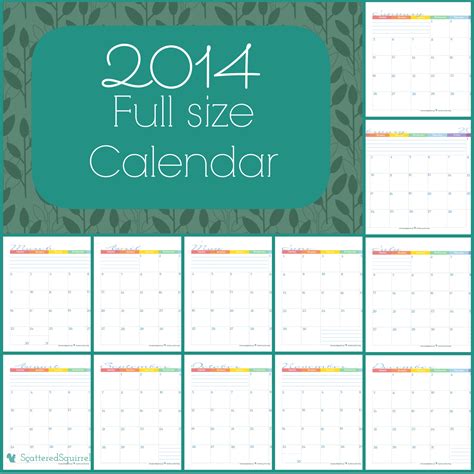 2014 Calendars Half Size Edition Scattered Squirrel