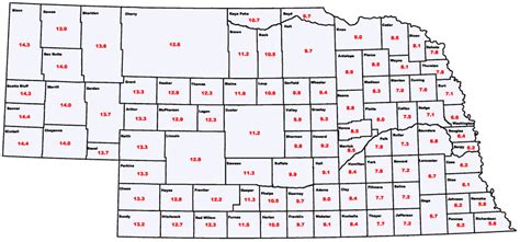 Nebraska County Numbers Map Draw A Topographic Map