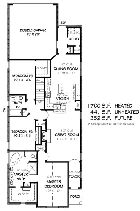 Get inspired with these 30 houses measuring just 70, 80 or 90m2. European Style House Plan - 3 Beds 2 Baths 1700 Sq/Ft Plan ...