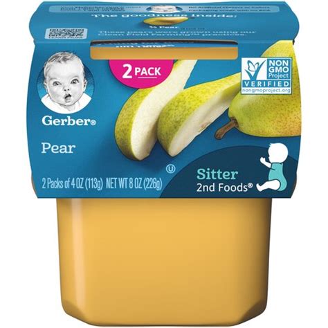 Gerber 2nd Foods Natural For Baby Pear Sitter Baby Food