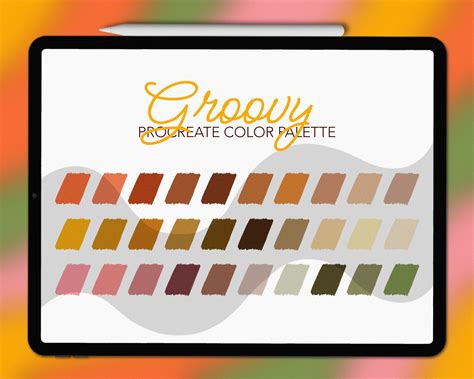 Groovy Procreate Color Palette Retro Procreate Color Palette Etsy