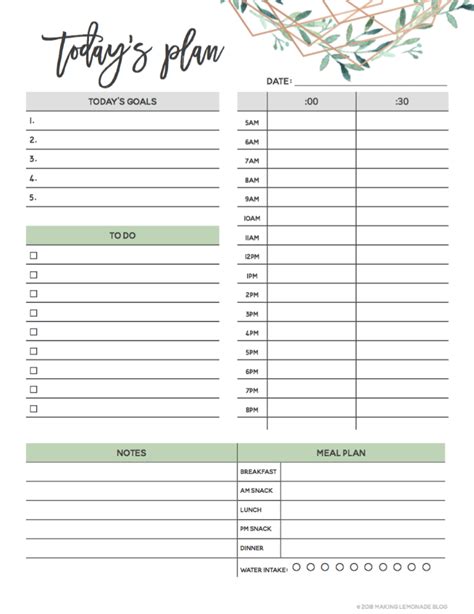 Free Printable Daily Planners Template Business Psd Excel Word Pdf