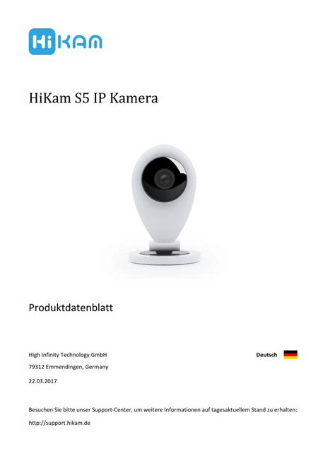 Pdf Hikam S Ip Kamera Hauptmerkmale Hikam Airlink Hikam Airlink