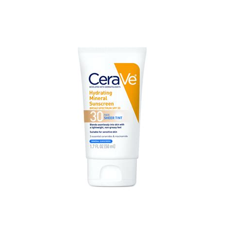 Buy Cerave Hydrating Mineral Sunscreen Sheer Tint Facial Spf 30 17
