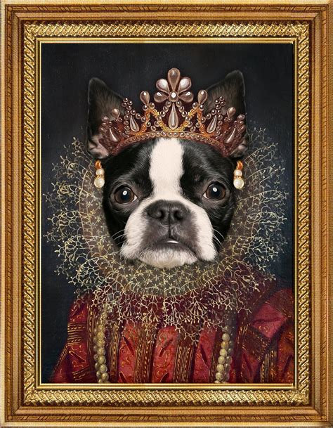 Custom Pet Portrait Digitalrenaissance Pet Portraitregal Pet Portrait