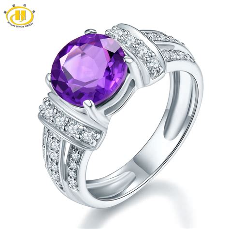 Hutang Ct Natural Amethyst Ring Solid Sterling Silver Gemstone