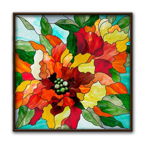 Peony Stained Glass Pattern Pdf Stain Glass Flower Pattern To Download Stained Glass Floral