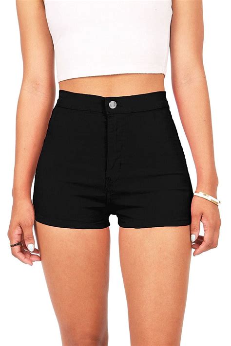 Buy High Waisted Black Dress Shorts In Stock