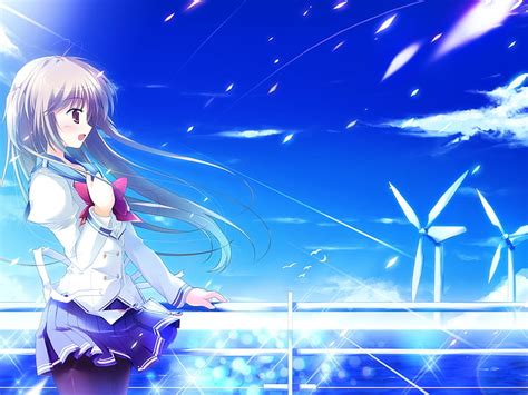 5760x1080px Free Download Hd Wallpaper Blue Visual Novels Game Cg