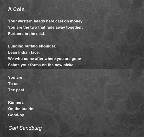 A Coin A Coin Poem By Carl Sandburg