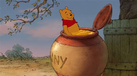 Winnie The Pooh Is Getting In The Giant Honey Pot
