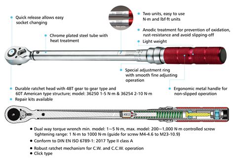 12″ Dual Way Torque Wrench 40 200 N·m William Tools