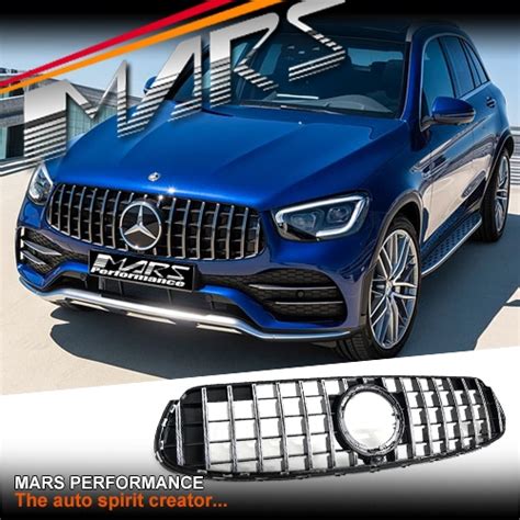Chrome Black Gt Style Front Grille Grill For Mercedes Benz Glc Class