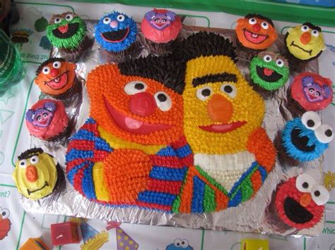 Sesame Street Bert And Ernie Birthday Cake Baby 1st Birthday Birthday