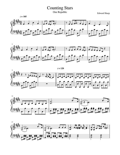Counting Stars Sheet Music For Piano Solo